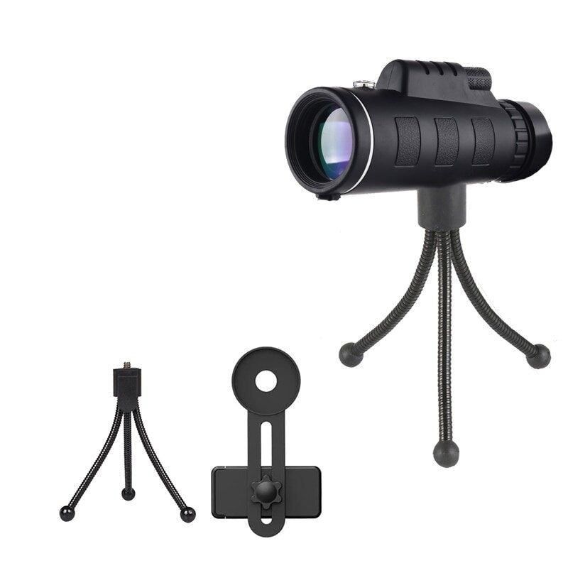 Telescópio Monocular Longo Alcance Zoom 60x40 Com Tripé e Suporte Para Celular