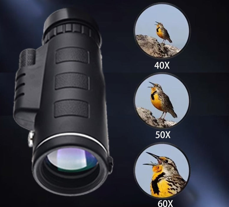 Telescópio Monocular Longo Alcance Zoom 60x40 Com Tripé e Suporte Para Celular